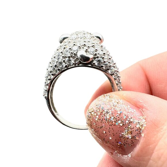 Victoria Wieck Womens Ring Sterling Silver White Zircon Size 10 Polar Bear - Picture 5 of 7